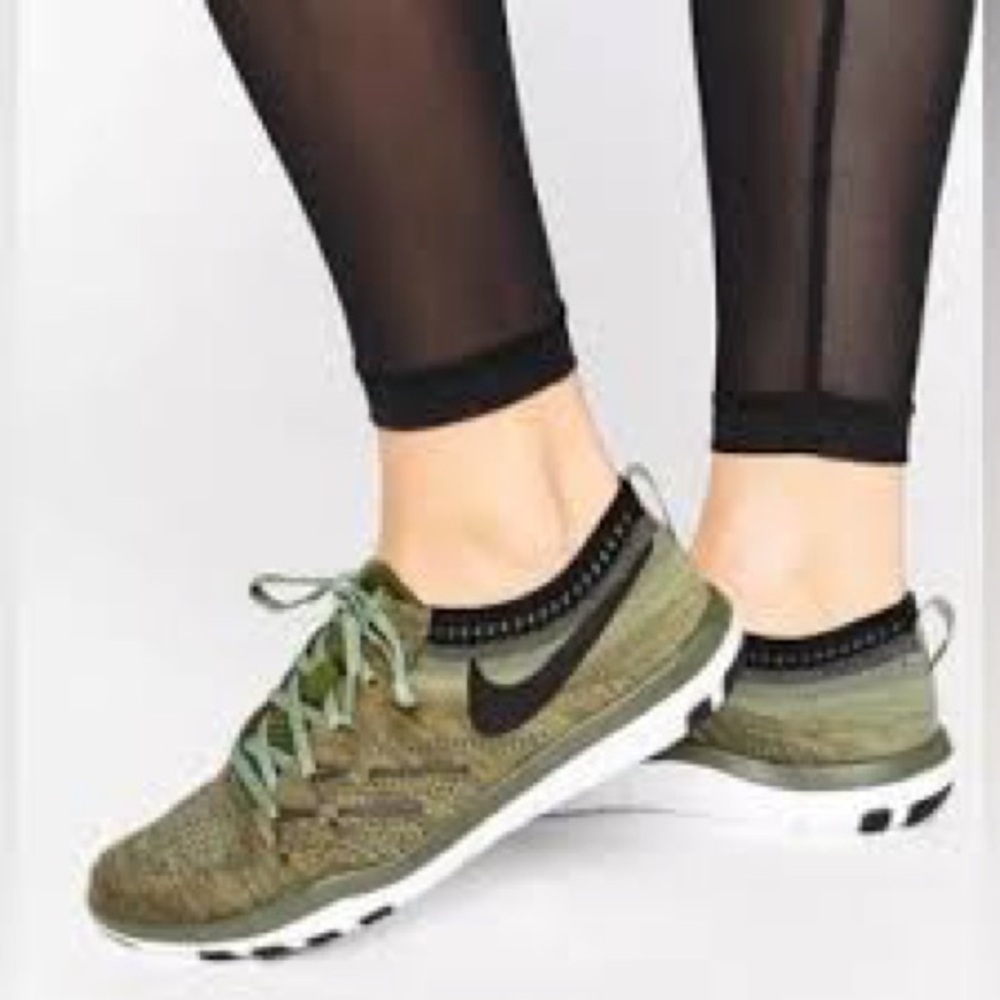 NIKE WOMENS FREE TR FOCUS FLYKNIT GREEN CARGO KHAKI shoes